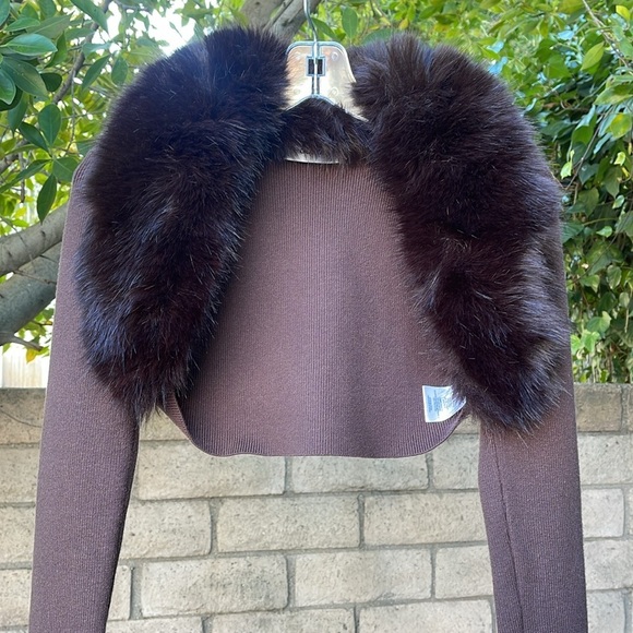 Danielle Guizio Faux Fur Knit Bolero REVOLVE Large - Picture 7 of 10